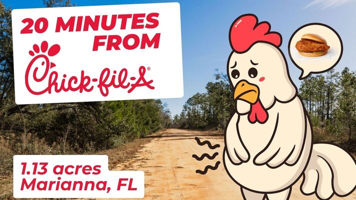 20 minutes from Chick fil-A! 1.13 acres Florida countryside