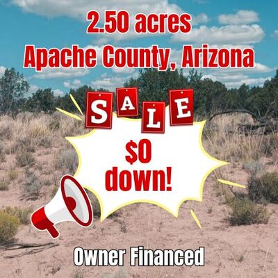 Grab the ZERO DOWNPAYMENT in Apache County -  2.50 acres!