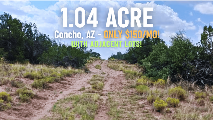 Explore Scenic Terrains! 1.04 Acre In Concho, AZ @ $150/MO!