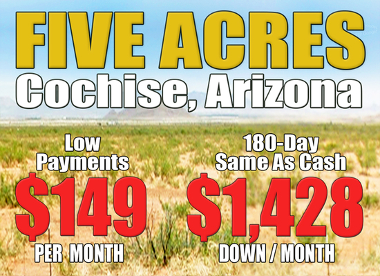 Stunning Five-acre Lot in Cochise, AZ – Just $299 Down!