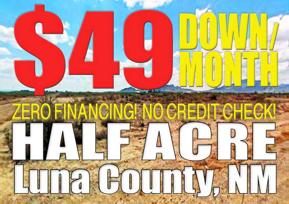 Only $49 Down/Mo. – Incredible Half-Acre in Luna County, NM!