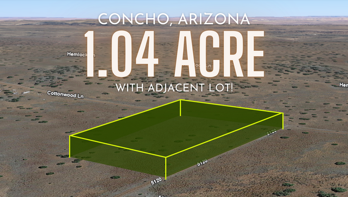 Sky Is The Limit! 1.04 Acre in Concho, AZ @$150/MO!