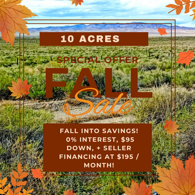 10 Acres Paradise in Elko County, NV- $315/Mo! Fall Sale!