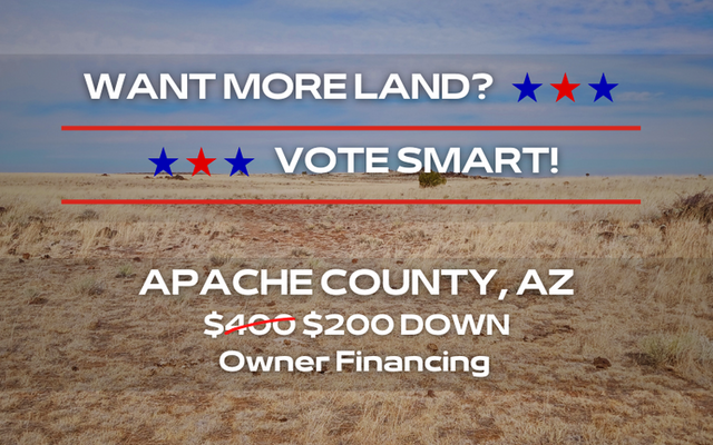 Apache County: Flat Land with Water Access <del>$400</del> $200 Down!