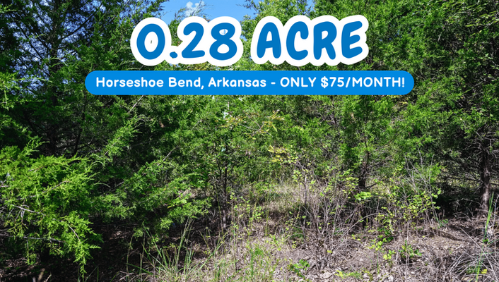 0.28 Acre With Stunning Landscapes! HorseshoeBend,AR @75/MO!