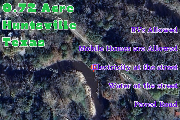 Creek Front Unrestricted Huntsville Land for Sale