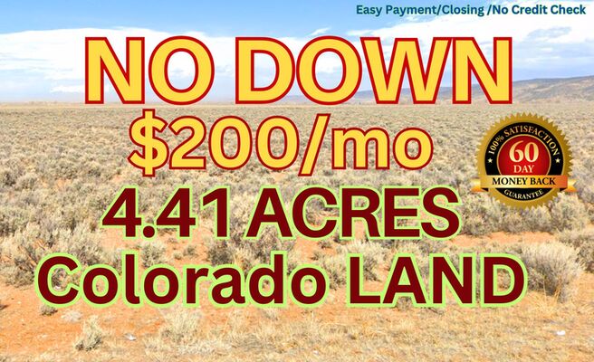 Desert Land Property in Costilla CO 4.41 ac Just $0 Down!