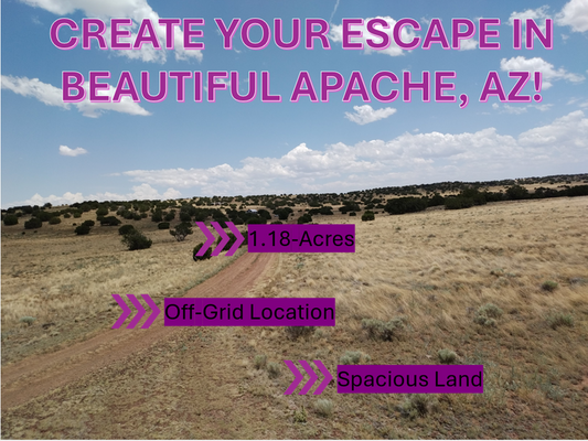 Explore 1.18-Acres Off-Grid in Apache, AZ, $169/Mo!