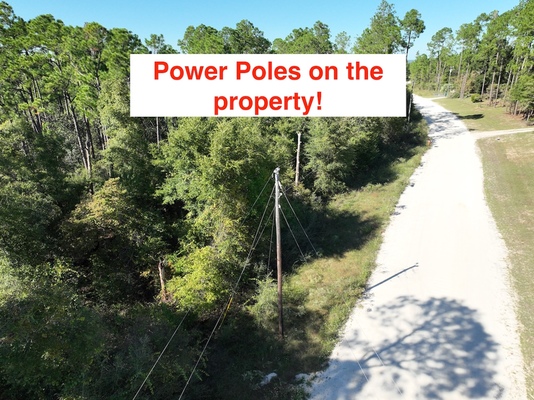 $299/mo: Jackson, FL 1.2 acres with POWER POLE on street