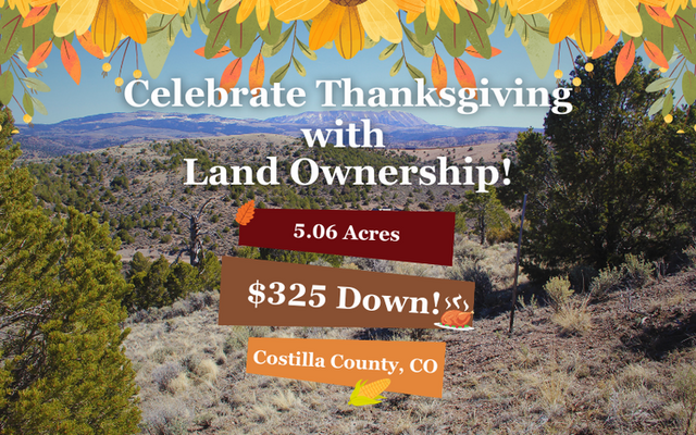 Costilla County: Sloped Lot with Water Access <del>$650</del> $325 Down