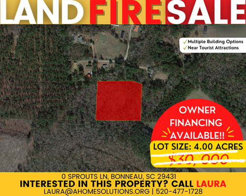 4.0ac Residential Vacant Lot! Dream Land close to Lake Moultrie and Lake Marion, SC