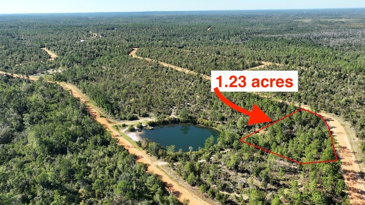 $349/mo:Jackson,FL 1.23 acres WATERFRONT w/ pond in backyard