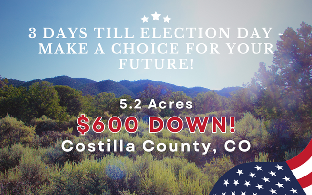 Costilla: Bountiful Land with Vibrant Flora <del>$1200</del> $600 Down!