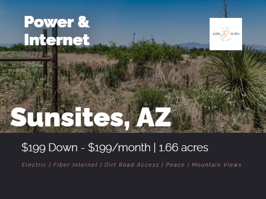 POWER!!!! – 1.66 Acres in Sunsites, AZ for $199/Month!