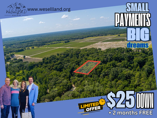 $25 Down for 0.40-Acre Near Lake for $215/Mo 