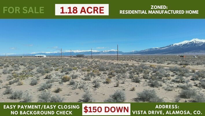 Stunning 1.18-Acre Lot in Alamosa, CO Yours at $150 Down!