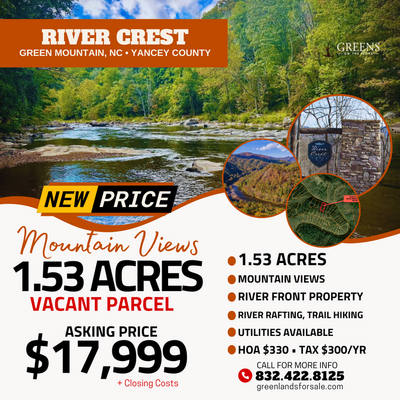 Gorgeous Land for Sale in Green Mountain, NC