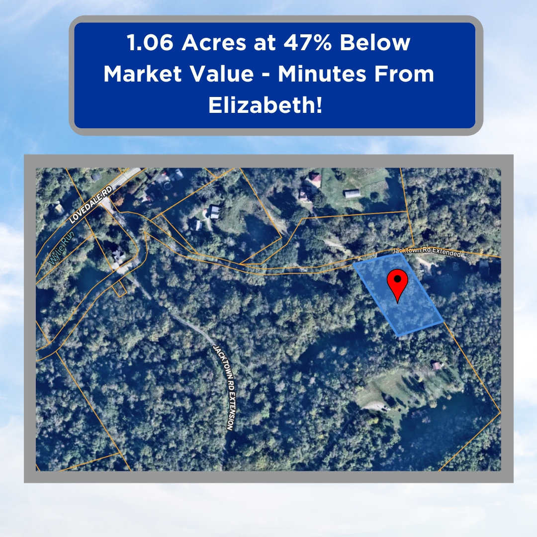 1.06 Acres at 47% Below Market Value - Minutes From Elizabeth