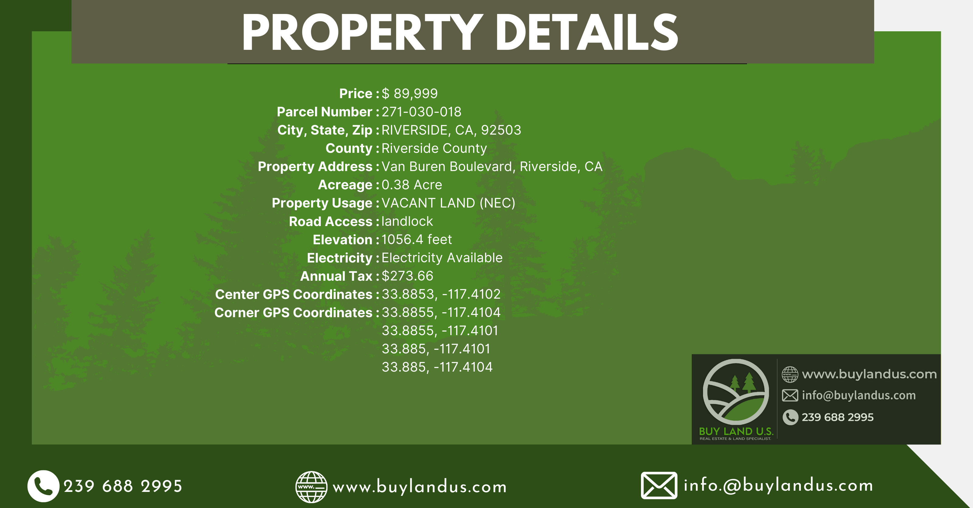 0.38 Acres Lot for Sale in Riverside, CA - Build your Dream Home Here!